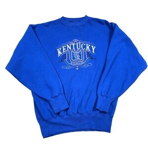 Vintage Kentucky Wildcats Sweatshirt Men Medium Blue Crewneck 90s Embroidered